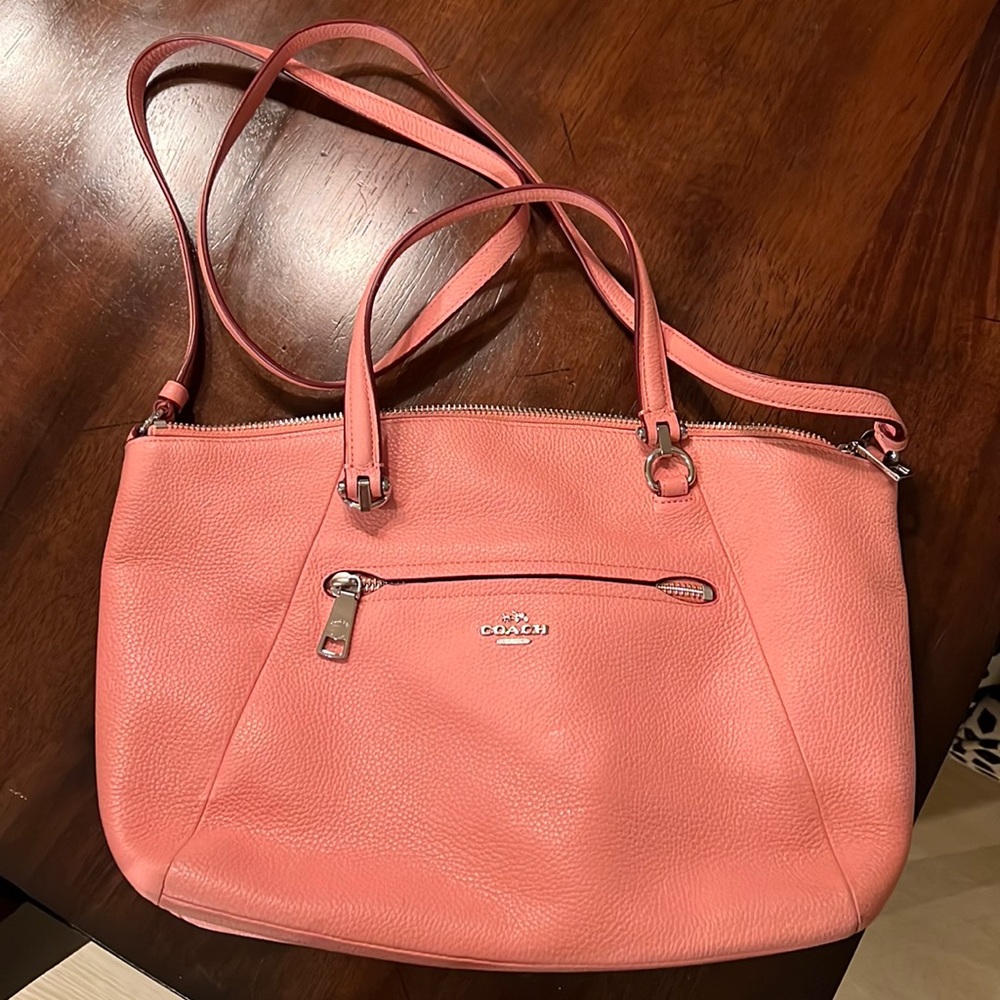 Coach Satchel in beautiful coral color